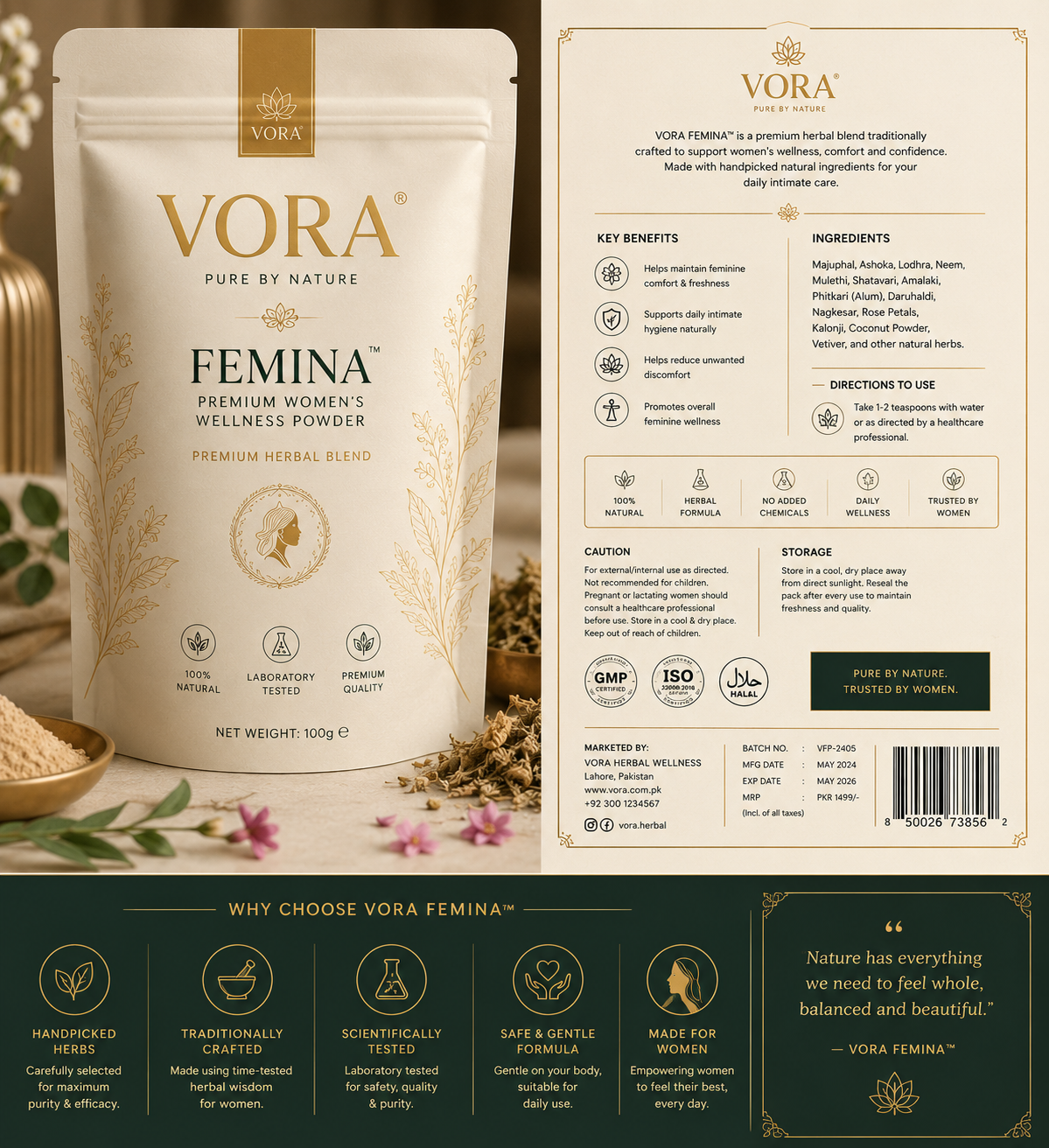 VORA® Femina™ Premium Women's Wellness Powder