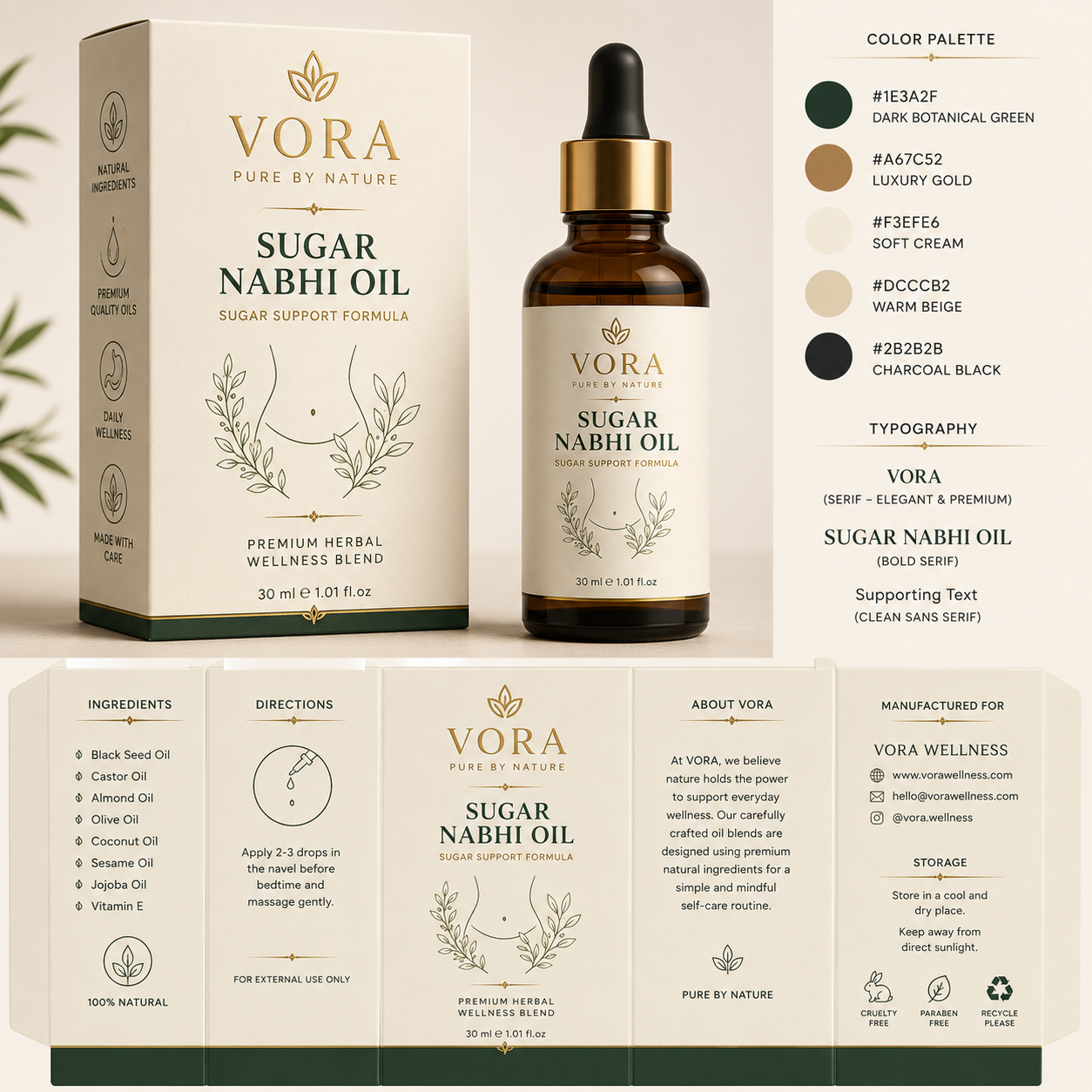 VORA HERBS Sugar Balance Nabhi Oil | Premium Herbal Wellness Blend | 30ml